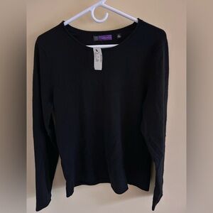 Saks Fifth Avenue 100% Cashmere Women's Top Black NWT